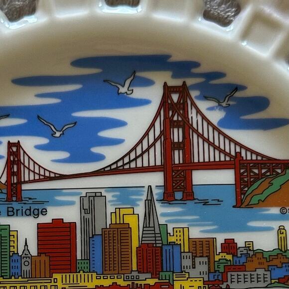 Vintage San Francisco Souvenir Decorative Plate Golden Gate Chinatown - Picture 3 of 5